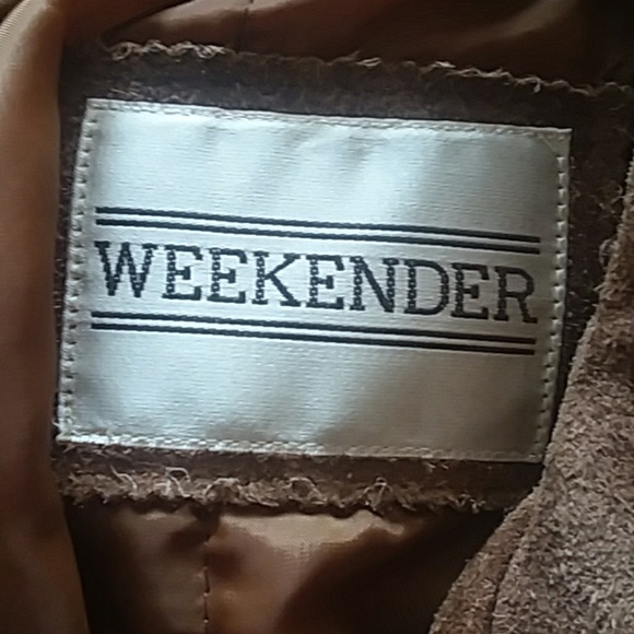 WEEKENDER Vintage  Mens jacket  suede Leather Sz M collar bomber - Picture 4 of 10